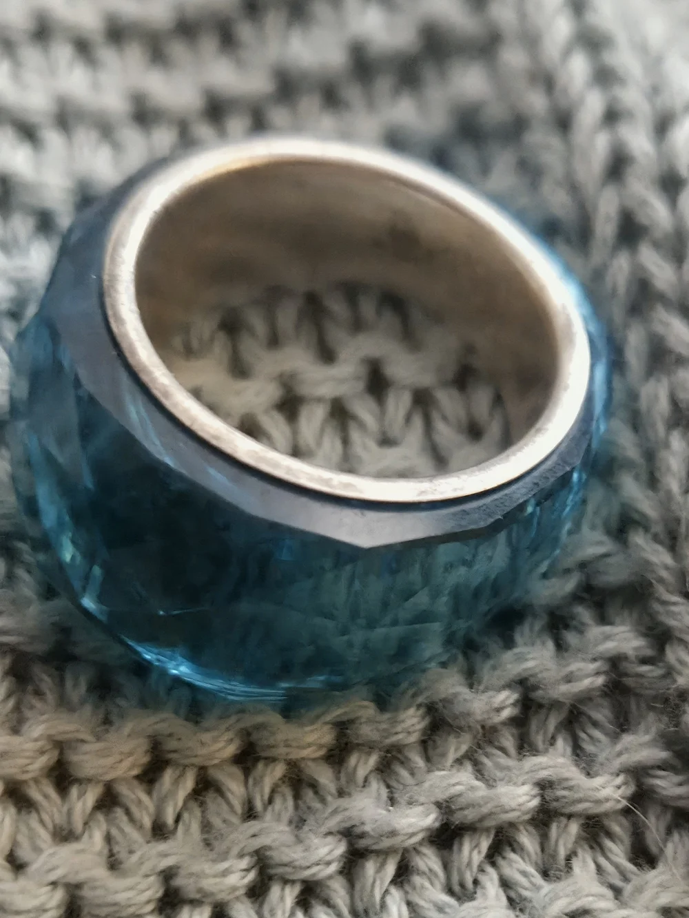 Blue Swarovski Nirvana Cocktail Ring Size 58/8 - Picture 2 of 7